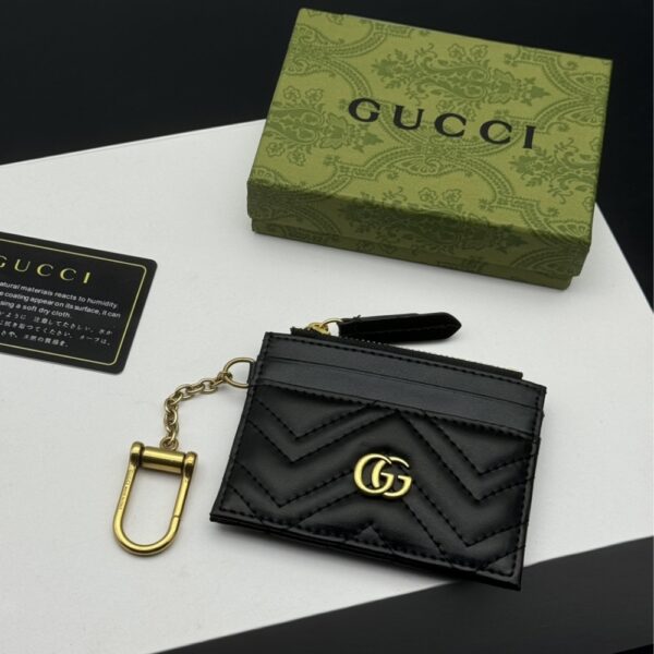GUCCI GG MARMONT KEYCHAIN WALLET BLACK 10CM - Image 2