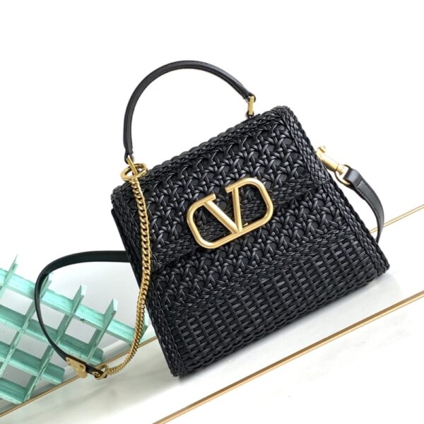 VALENTINO VLOGO TOP HANDLE BAG BLACK 22CM - Image 2