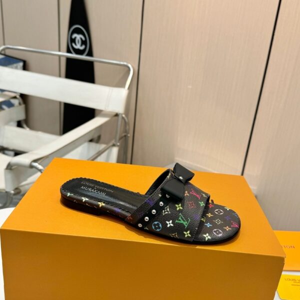 LOUIS VUITTON X TAKASHI MURAKAMI 6AM FLAT MULE BLACK - Image 3