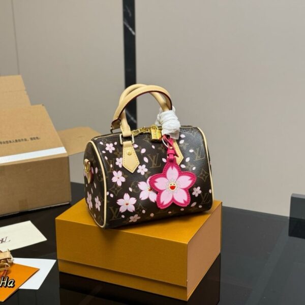 LOUIS VUITTON X MURAKAMI SPEEDY BANDOULIÈRE 25 CHERRY BLOSSOM MONOGRAM COATED CANVAS SAKURA BROWN 25CM M14174 - Image 2