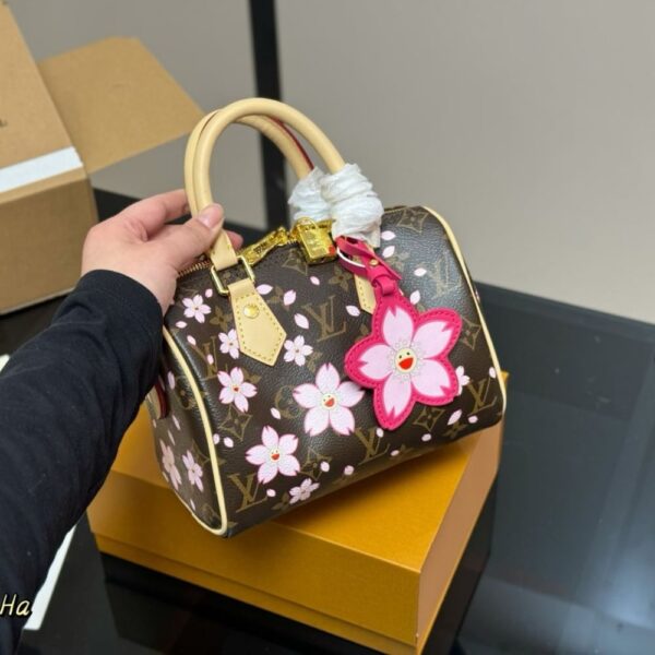 LOUIS VUITTON X MURAKAMI SPEEDY BANDOULIÈRE 25 CHERRY BLOSSOM MONOGRAM COATED CANVAS SAKURA BROWN 25CM M14174 - Image 3