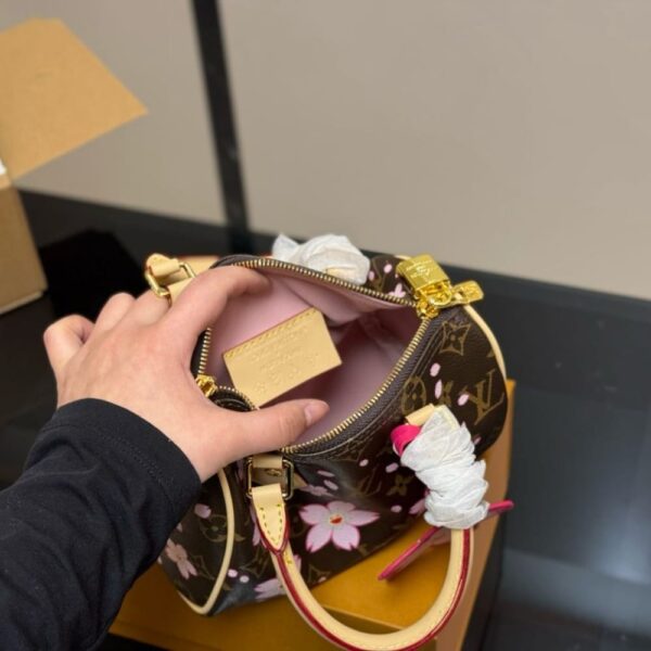 LOUIS VUITTON X MURAKAMI SPEEDY BANDOULIÈRE 25 CHERRY BLOSSOM MONOGRAM COATED CANVAS SAKURA BROWN 25CM M14174 - Image 5