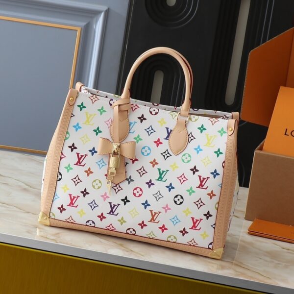 LOUIS VUITTON X MURAKAMI ONTHEGO MM MONOGRAM WHITE 35CM M13079 - Image 2