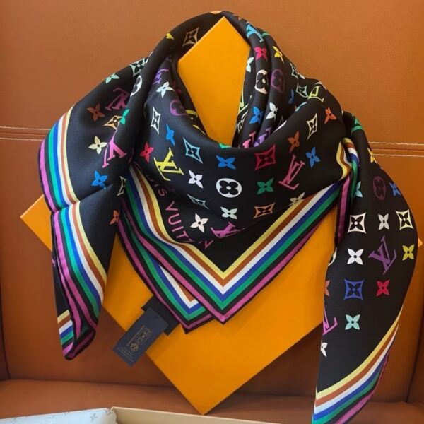 LOUIS VUITTON X MURAKAMI  MONOGRAM MULTICOLOR BLACK 90CM M96095 - Image 3