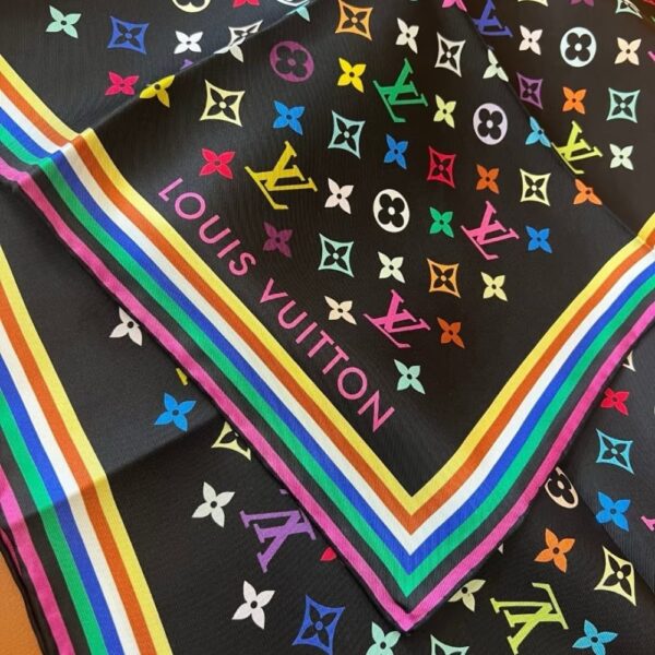 LOUIS VUITTON X MURAKAMI  MONOGRAM MULTICOLOR BLACK 90CM M96095 - Image 4