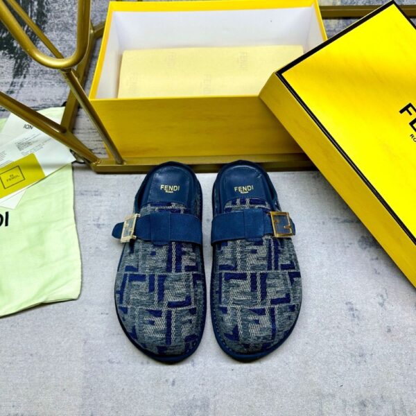 FENDI FEEL FF DENIM MULES BLUE 8R8448AKZPF1PZ7 - Image 2