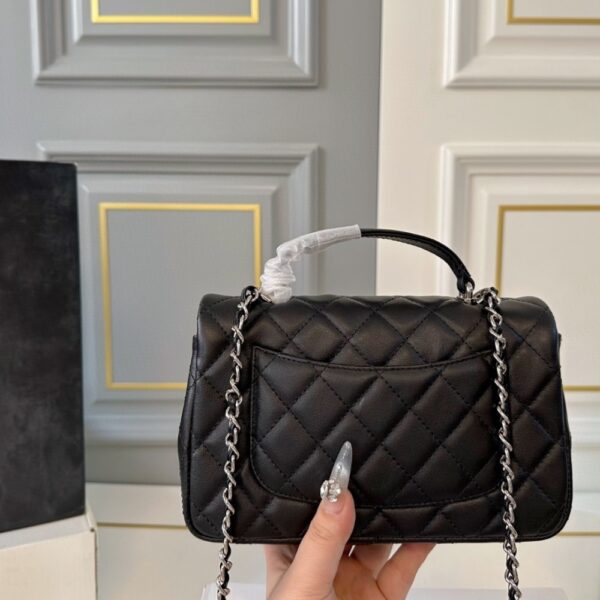 CHANEL MINI FLAP BAG BLACK 20CM - Image 5