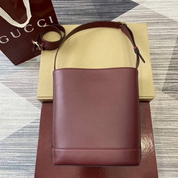 GUCCI 73 SMALL BUCKET BAG ROSSO ANCORA RED LEATHER 20CM 833665 AAEC2 6207 - Image 10