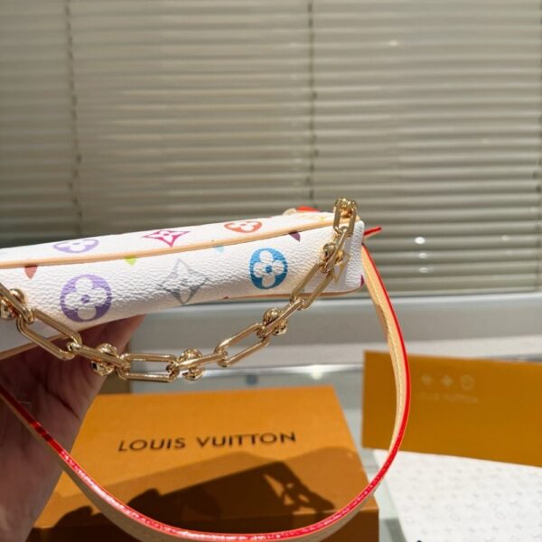 LOUIS VUITTON X TAKASHI MURAKAMI POCHETTE ACCESSORIES MULTICOLORE BLANC 21CM M13404 - Image 4