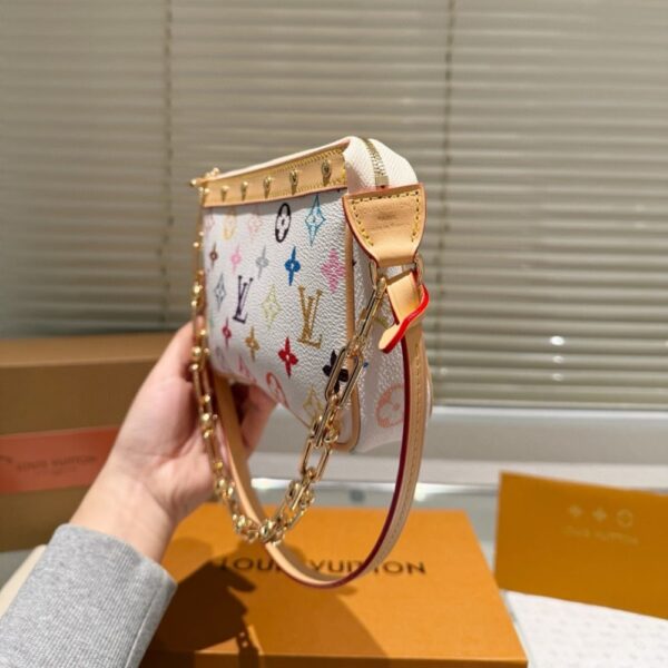 LOUIS VUITTON X TAKASHI MURAKAMI POCHETTE ACCESSORIES MULTICOLORE BLANC 21CM M13404 - Image 7