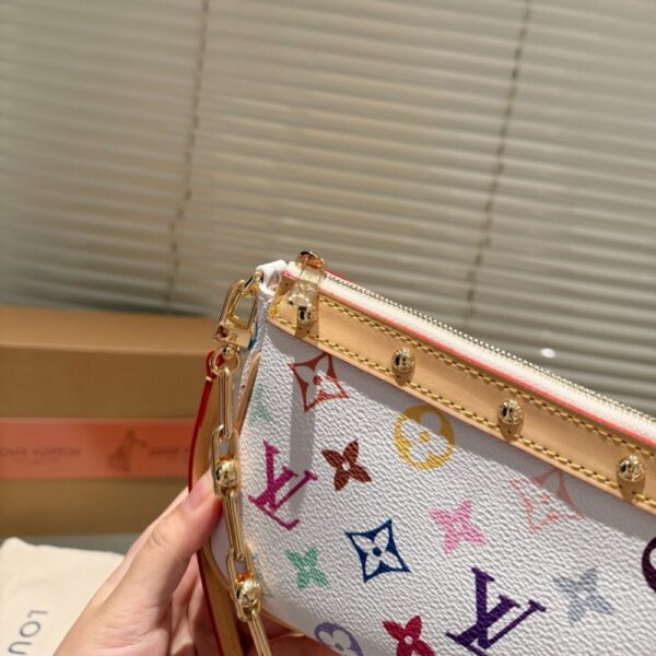 LOUIS VUITTON X TAKASHI MURAKAMI POCHETTE ACCESSORIES MULTICOLORE BLANC 21CM M13404 - Image 8