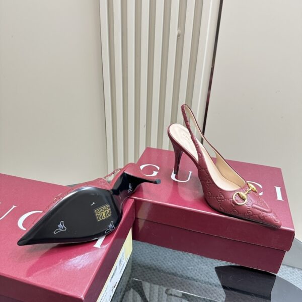 GUCCI WOMEN'S HORSEBIT PUMP GG LEATHER ROSSO ANCORA RED ‎792065 AAEGJ 6207 - Image 4