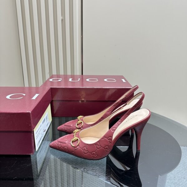 GUCCI WOMEN'S HORSEBIT PUMP GG LEATHER ROSSO ANCORA RED ‎792065 AAEGJ 6207 - Image 3