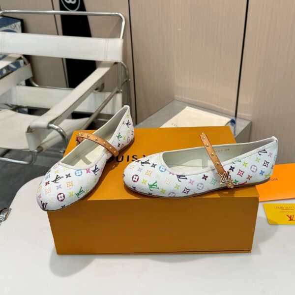LOUIS VUITTON X TAKASHI MURAKAMI ROMY FLAT BALLERINA WHITE 1AGVFM - Image 3