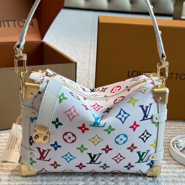 LOUIS VUITTON X TAKASHI MURAKAMI SIDE TRUNK MM BAG MULTICOLORE BLANC 23CM M14046 - Image 2