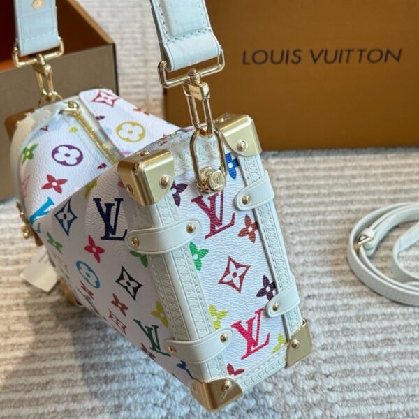 LOUIS VUITTON X TAKASHI MURAKAMI SIDE TRUNK MM BAG MULTICOLORE BLANC 23CM M14046 - Image 3
