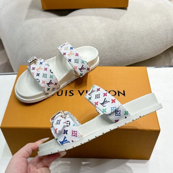 LOUIS VUITTON X TAKASHI MURAKAMI BOM DIA FLAT COMFORT MULE WHITE 1AGXTV - Image 3