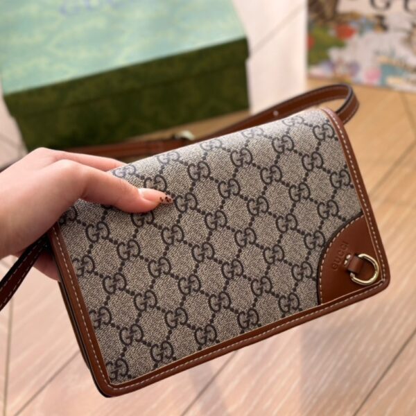 GUCCI GG EMBLEM SUPER MINI SHOULDER BAG BEIGE 20CM 820688 FAD6L 9758 - Image 2