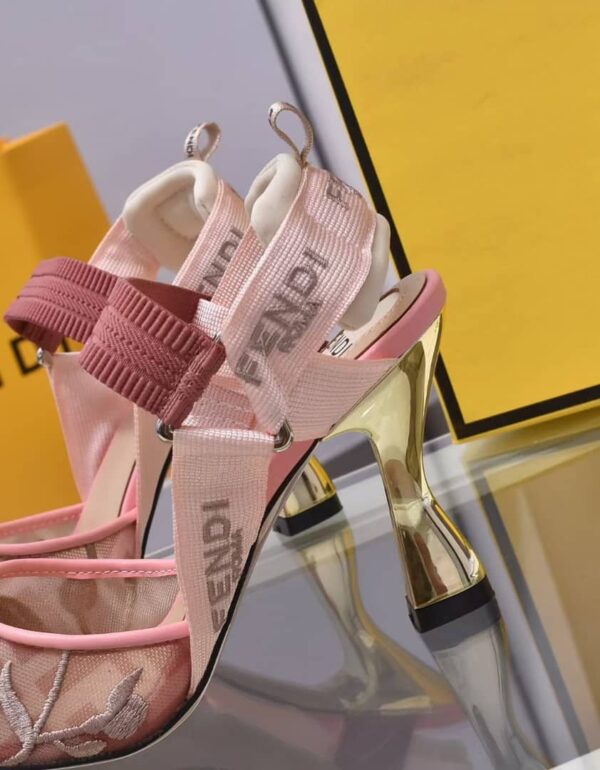 FENDI COLIBRI EMBROIDERED SLINGBACK PUMPS PINK - Image 2