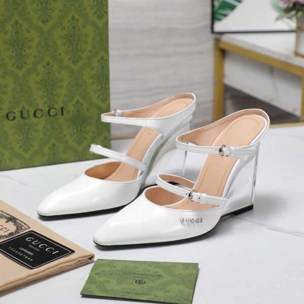 GUCCI WOMEN'S WEDGE MULE WHITE 827856 CLG00 9014 - Image 2