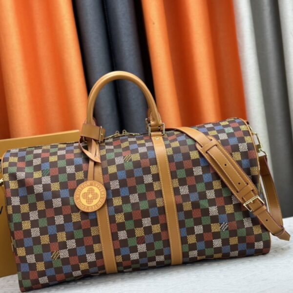 LOUIS VUITTON KEEPALL BANDOULIÈRE 50 LEATHER TRIM MUTICOLOR 50CM - Image 2