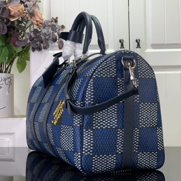 LOUIS VUITTON KEEPALL BANDOULIÈRE 50 DAMIER HERITAGE BLUE 50CM N40861 - Image 5