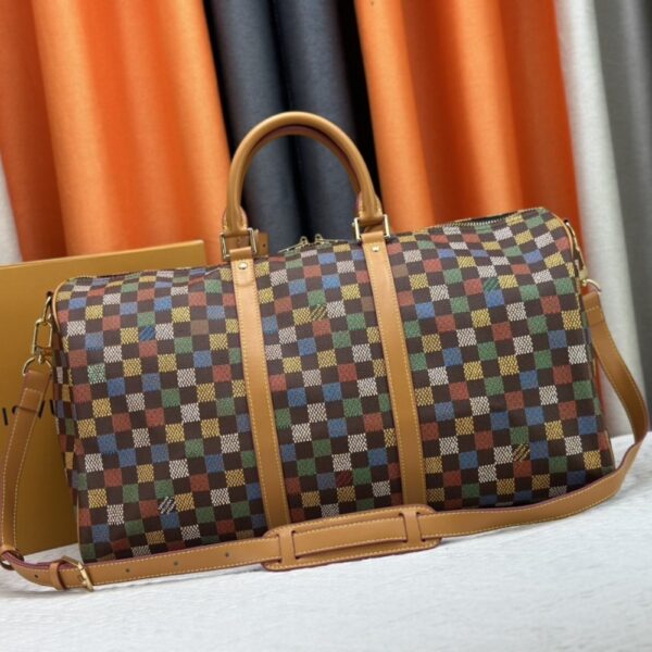 LOUIS VUITTON KEEPALL BANDOULIÈRE 50 LEATHER TRIM MUTICOLOR 50CM - Image 4