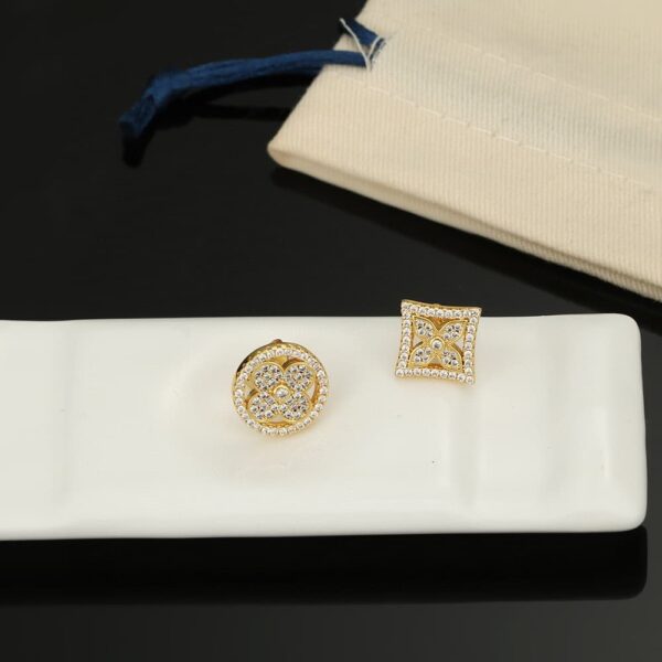 LOUIS VUITTON IDYLLE BLOSSOM STUD EARRINGS GOLD AND DIAMONDS - Image 7