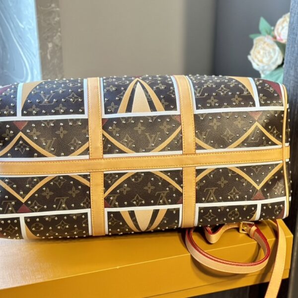 LOUIS VUITTON KEEPALL BANDOULIÈRE MONOGRAM CANVAS BROWN AND YELLOW 45CM - Image 5