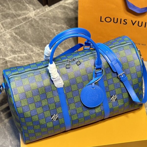 LOUIS VUITTON KEEPALL BANDOULIÈRE BLUE GREEN 45CM - Image 2