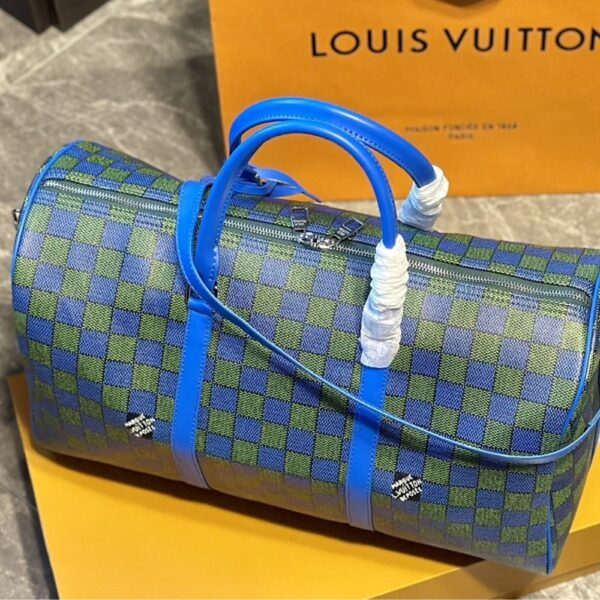 LOUIS VUITTON KEEPALL BANDOULIÈRE BLUE GREEN 45CM - Image 4