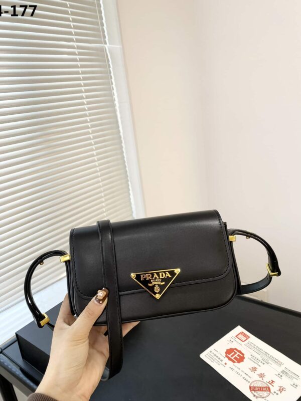 PRADA LEATHER SHOULDER BAG BLACK 21CM 1BD339 ASK F0002 V MTO - Image 2