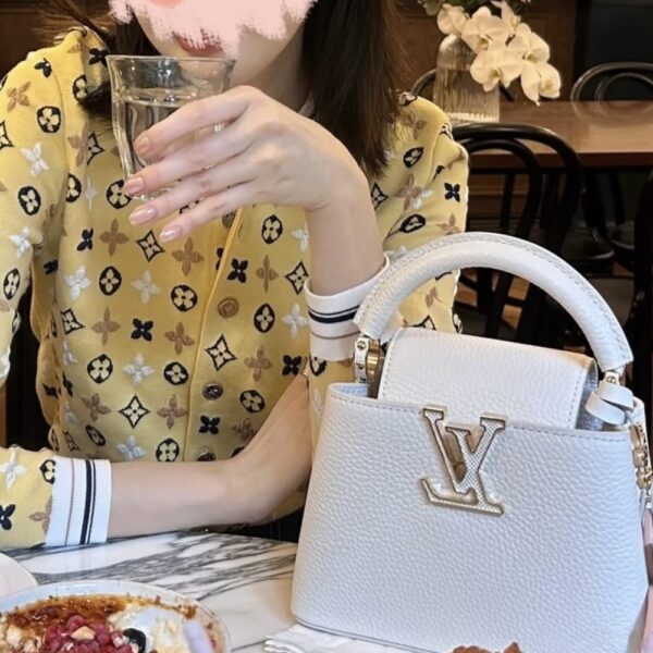 LOUIS VUITTON CAPUCINES MINI BAG SNOW WHITE 20CM M21416 - Image 3