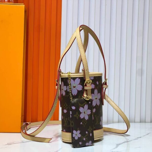 LOUIS VUITTON X MURAKAMI NANO BUCKET MONOGRAM CANVAS SAKURA BROWN 17CM M13417 - Image 3