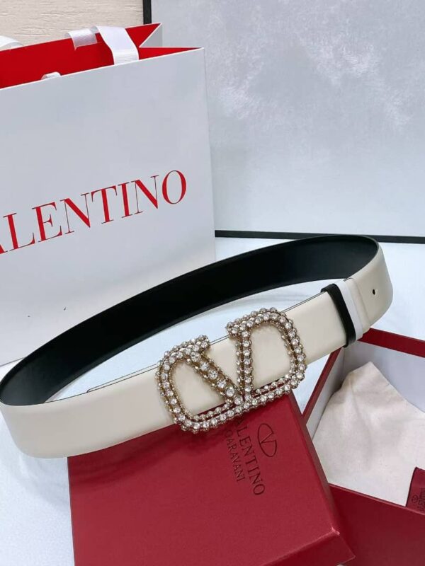 VALENTINO GARAVANI REVERSIBLE BELT WITH SIGNATURE VLOGO WHITE - Image 2